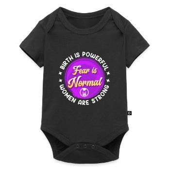 La naissance est énorme peur est sage-femme normale - Body à manches courtes Premium Bébé - noir - Devant