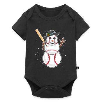 Baseball Snowman Baseball Player Baseball Player - Baby Premium short-sleeve bodysuit - black - Front
