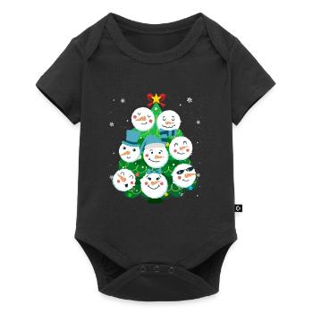 Christmas tree Snowmies Snowman - Baby Premium short-sleeve bodysuit - black - Front