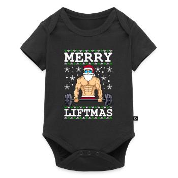 Merry Liftmas Bodybuilder Wiehnachten - Body à manches courtes Premium Bébé - noir - Devant