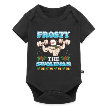 Bodybuilder Bonhomme de neige Frosty le Swoleman - Body à manches courtes Premium Bébé - noir - Devant