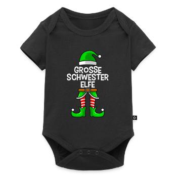 Großer Schwester Elfe - Baby Premium Kurzarmbody - Schwarz - Vorne