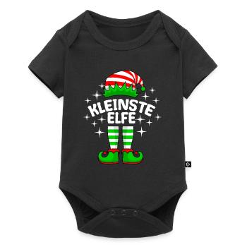 Kleinste Elfe kleine Schwester kleiner Bruder - Baby Premium Kurzarmbody - Schwarz - Vorne