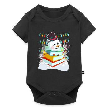 Books Snowman Reading Bookworm Editor - Baby Premium short-sleeve bodysuit - black - Front