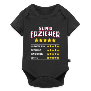 Kindergarten Definition Super Erzieher - Baby Premium Kurzarmbody - Schwarz - Vorne