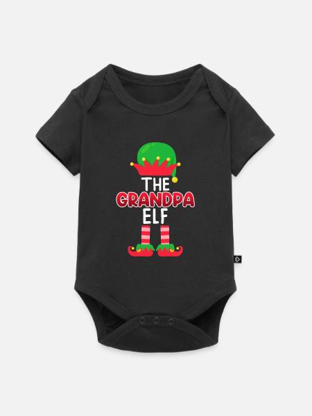 Opa Elfe Grandpa Elf - Baby Premium Kurzarmbody - Schwarz
