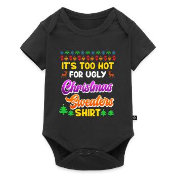 Trop chaud pour les pulls de Noël moches Noël - Body à manches courtes Premium Bébé - noir - Devant
