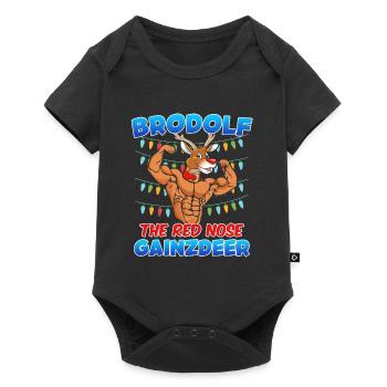 Brodolf le nez rouge Gainzdeer Bodbuilder - Body à manches courtes Premium Bébé - noir - Devant