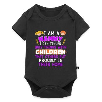 Je peux faire des choses moches Assistante maternelle - Body à manches courtes Premium Bébé - noir - Devant
