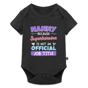 Super-héros n’est pas un titre d’emploi assistante maternelle - Body à manches courtes Premium Bébé - noir - Devant