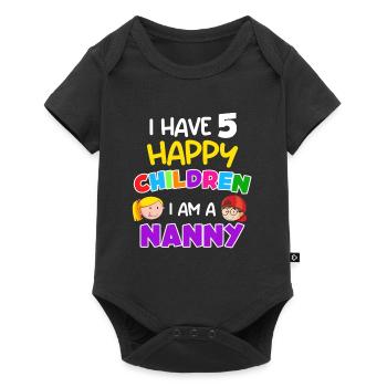 J’ai 5 enfants heureux Je suis assistante maternelle - Body à manches courtes Premium Bébé - noir - Devant