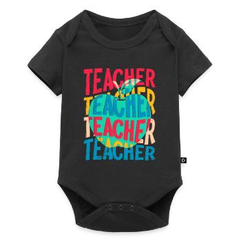 Lehrerin ich bin ein Lehrer - Baby Premium Kurzarmbody - Schwarz - Vorne
