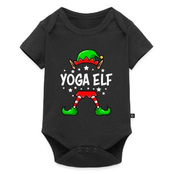 Professeur de yoga elfe de Noël Nicholas - Body à manches courtes Premium Bébé - noir - Devant