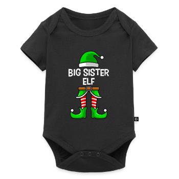 Großer Schwester Elfe - Baby Premium Kurzarmbody - Schwarz - Vorne