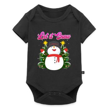 Let it Snow Snowman Christmas - Baby Premium short-sleeve bodysuit - black - Front