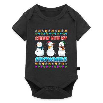 Chillin avec mon bonhomme de neige rigolo Snowmies - Body à manches courtes Premium Bébé - noir - Devant