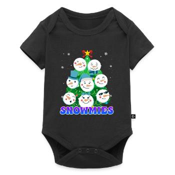 Christmas tree Snowmies Snowman - Baby Premium short-sleeve bodysuit - black - Front