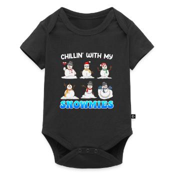 Chill out with my Snowmies Merry Christmas - Baby Premium short-sleeve bodysuit - black - Front
