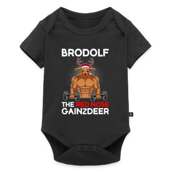 Brodolf le nez rouge gainzdeer Noël - Body à manches courtes Premium Bébé - noir - Devant
