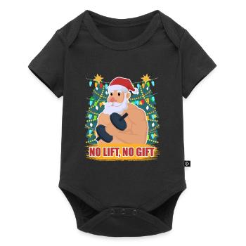 No Lift no Gift Santa Claus Christmas Sportsman - Baby Premium short-sleeve bodysuit - black - Front