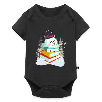 Books Snowman Reading Bookworm Editor - Baby Premium short-sleeve bodysuit - black - Front