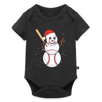 Baseball Snowman Baseball Player Baseball Player - Baby Premium short-sleeve bodysuit - black - Front