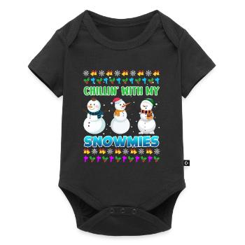 Chillin avec mon bonhomme de neige rigolo Snowmies - Body à manches courtes Premium Bébé - noir - Devant