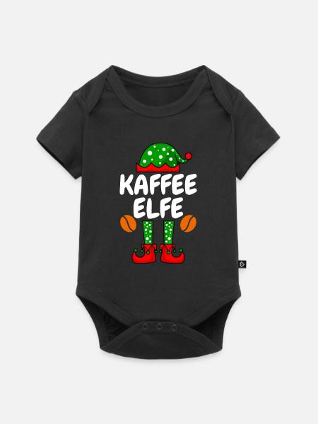 Kaffee Elfe Kaffeetrinker - Baby Premium Kurzarmbody - Schwarz