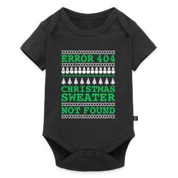 Error Christmas Sweater not found Ugly Christmas - Baby Premium short-sleeve bodysuit - black - Front