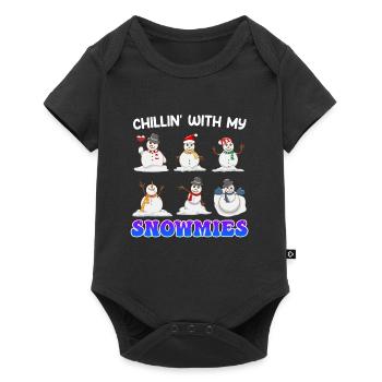 Chill out with my Snowmies Merry Christmas - Baby Premium short-sleeve bodysuit - black - Front