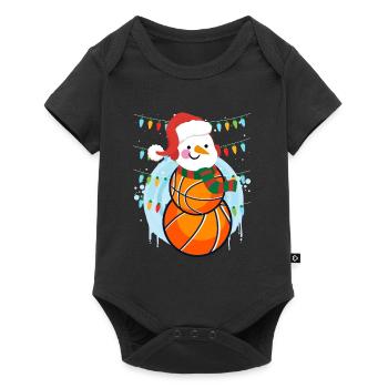 Basketball Player Snowman Basketball Player - Baby Premium short-sleeve bodysuit - black - Front