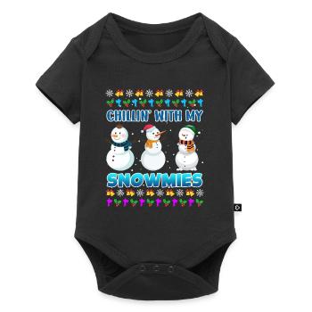 Chillin avec mon bonhomme de neige rigolo Snowmies - Body à manches courtes Premium Bébé - noir - Devant