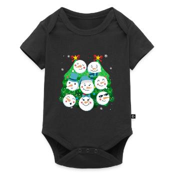 Christmas tree Snowmies Snowman - Baby Premium short-sleeve bodysuit - black - Front