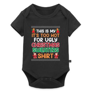 Trop chaud pour les pulls de Noël Moche Noël - Body à manches courtes Premium Bébé - noir - Devant