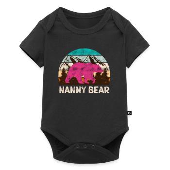 Mama bear Nanny bear Childminder - Baby Premium short-sleeve bodysuit - black - Front