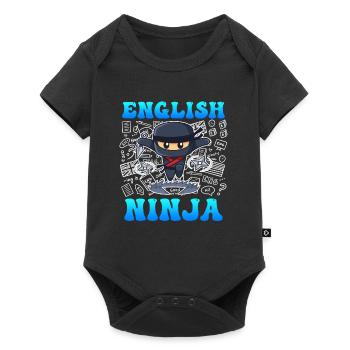 Englischlehrer Ninja ich bin Englisch Lehrer - Baby Premium Kurzarmbody - Schwarz - Vorne