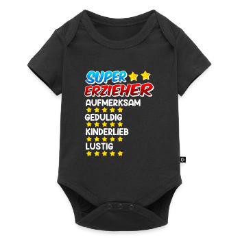 Definition eines Super Erzieher - Baby Premium Kurzarmbody - Schwarz - Vorne