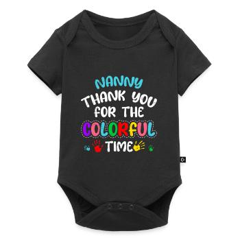 Merci beaucoup pour le temps coloré Merci assistante maternelle - Body à manches courtes Premium Bébé - noir - Devant