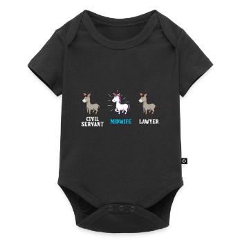 Licorne Fonctionnaire Avocat Sage-femme - Body à manches courtes Premium Bébé - noir - Devant