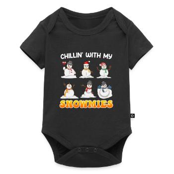 Chill out with my Snowmies Merry Christmas - Baby Premium short-sleeve bodysuit - black - Front