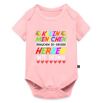 Kleine Menschen brauchen großes Herz Erzieherin - Baby Premium Kurzarmbody - Rosa - Vorne