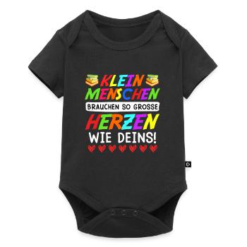 Kleine Menschen brauchen großes Herz Erzieherin - Baby Premium Kurzarmbody - Schwarz - Vorne
