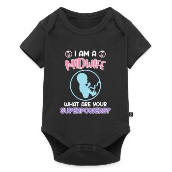 Quels sont vos superpouvoirs ? Je suis sage-femme - Body à manches courtes Premium Bébé - noir - Devant