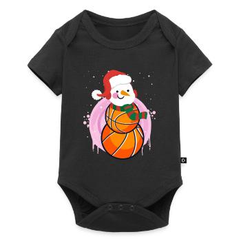Basketball Player Snowman Basketball Player - Baby Premium short-sleeve bodysuit - black - Front