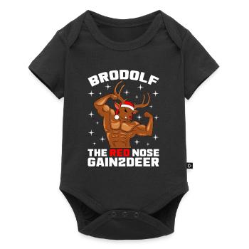 Brodolf the red nose gainzdeer - Baby Premium short-sleeve bodysuit - black - Front