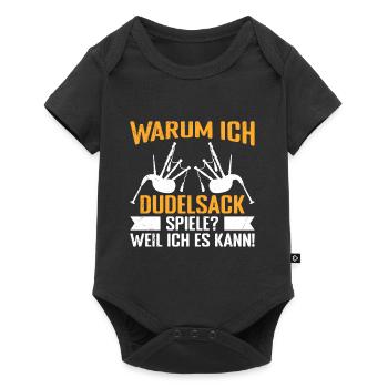 Parce que je peux Pourquoi je joue de la cornemuse - Body à manches courtes Premium Bébé - noir - Devant