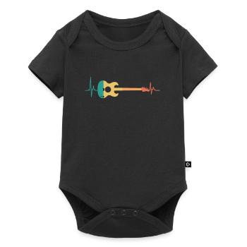 Musician Music teacher my heart beats for guitar - Baby Premium short-sleeve bodysuit - black - Front
