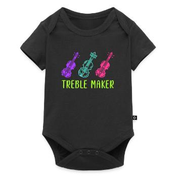 Treble clef treble soprano violin first violin - Baby Premium short-sleeve bodysuit - black - Front