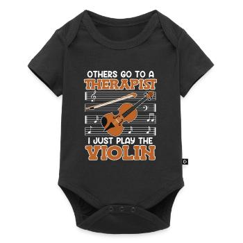 Others go to the therapist I play violin - Baby Premium short-sleeve bodysuit - black - Front
