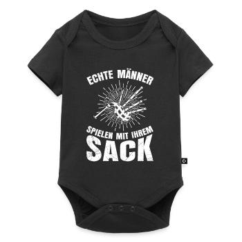 Echte Männer spielen mit ihrem Dudelsack - Baby Premium Kurzarmbody - Schwarz - Vorne
